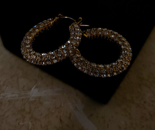 Stone Hoop Earring